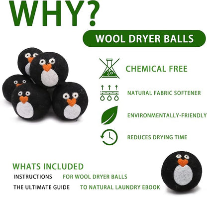 Pack of 6 Wool Dryer Balls, Muulaii Reusable Fabric Softener, Extra Large - Image 8