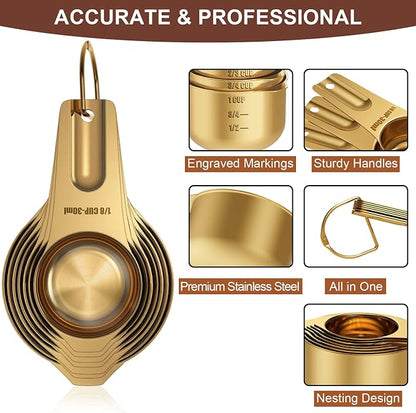 Wildone Copper Plated Measuring Cups & Spoons Set of 21 - Image 2