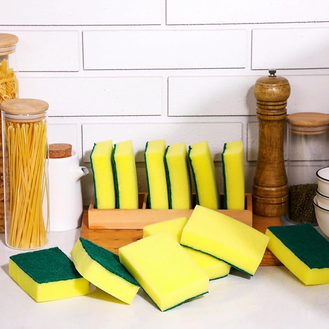 Tanlade 600 Pcs Individually Wrapped Dishwashing Sponge Bulk Non Scratch Scrub - Image 4