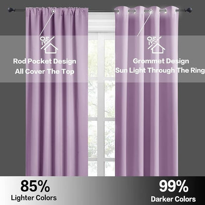 RYB HOME Small Kitchen Curtains, Room Darkening Drapes Energy Efficient Half - Image 6