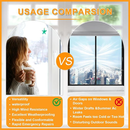 Window Weather Sealing Tape 2 Inch x 90 FT Weather Stripping Residue-Free - Image 5