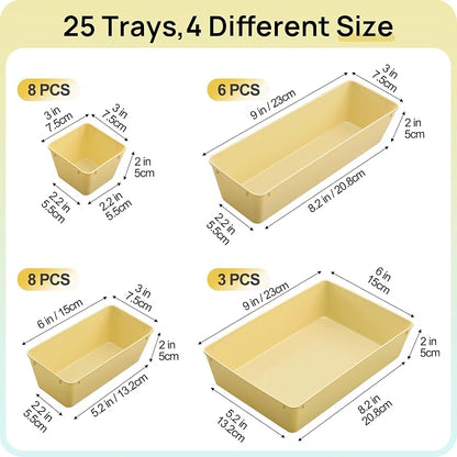 Vtopmart 25 PCS Plastic Drawer Organizers Set, 4-Size Versatile Bathroom and - Image 2