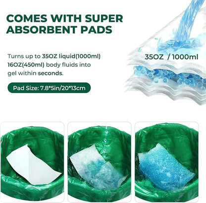 Commode Liners with Absorbent Pads, Universal Disposable Commode/Bed Pan Liners - Image 5