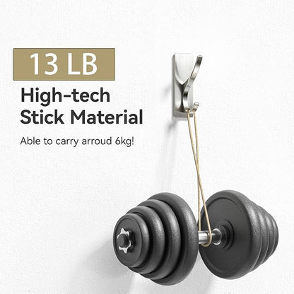 Self Adhesive Coat Hooks for Hanging: Heavy Duty Stainless Wall Hook for Towel - Image 2