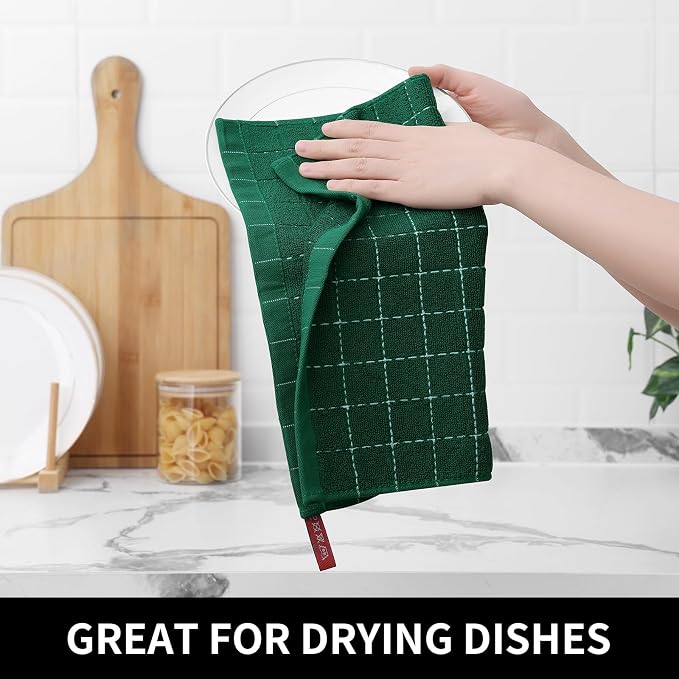 Homaxy 100% Cotton Terry Kitchen Dish Cloths, Ultra Soft and Absorbent Dish - Image 4