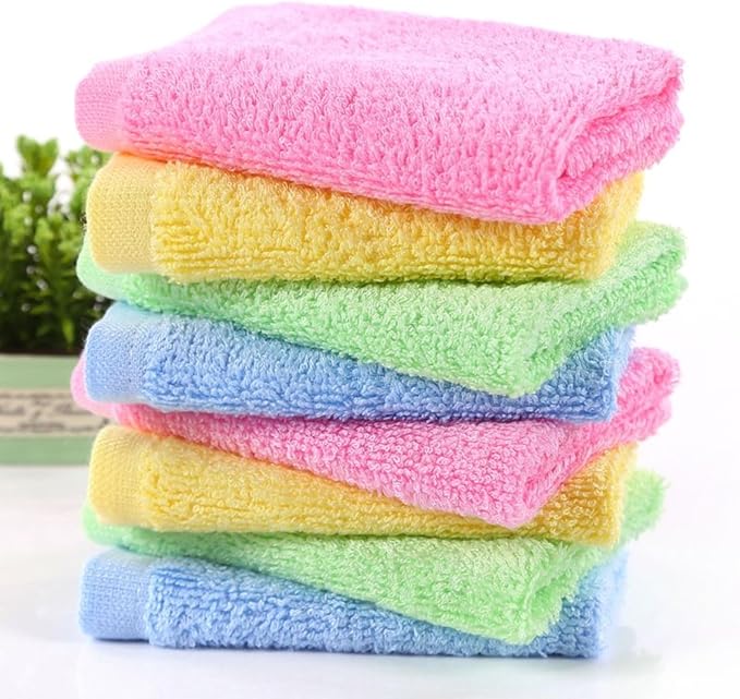 Bamboo Microfiber Cleaning Cloth-8Pcs Kitchen Wash Cloths,Wood Fiber Window Glass Rags,Micro Fiber Cloth for Cleaning Suitable for Dishes,Car Towel Rag Made From Baby Washcloths Material (blue)