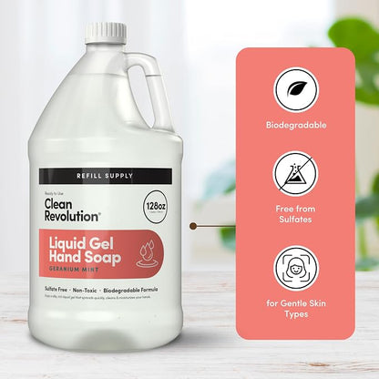 Clean Revolution Liquid Gel Hand Soap, Silky Rich Liquid, Quick Lather - Image 4
