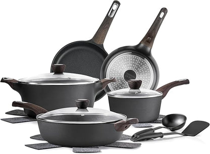 SENSARTE Pots and Pans Set Non stick, Non toxic Healthy Induction Cookware Sets by SENSARTE