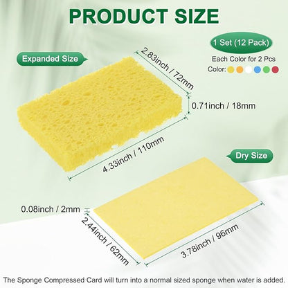 2-Set Kitchen Sponges, Condense Eco Cellulose Non-Scratch Scrub Heavy Sponge - Image 3
