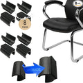 Rectangle U Shaped Chair Leg Tips Cap with Felt Pads,Furniture Feet Protectors Slide Smoothly Glides,Protect Hardwood Floor No Scratches No Noise,Fit 25mm(1 inch) Diameter Tubular Legs (Black 8PCS)