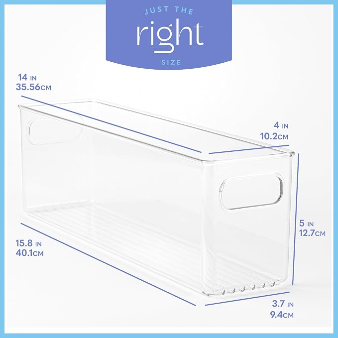 Plastic Food Storage 2 Pack Clear Container Bin - Image 3