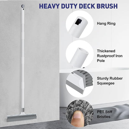 Floor Scrub Brush with 60 inch Long Handle, 2 in 1 Heavy Duty Stiff Bristle - Image 6