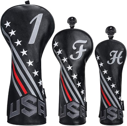 Big Teeth Golf Cover USA Stripe and Star Headcover Covers, Driver Fairway Wood - Image 7