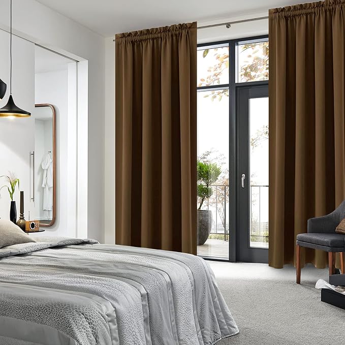 DWCN Brown Blackout Curtains for Bedroom, Thermal Insulated Energy Saving Room - Image 2