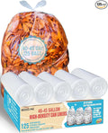 40-45 Gallon Lawn & Leaf Trash Bags, 125 Count Bulk, Heavy Duty Clear Plastic Recycling Bags, Multi-purpose Garbage Bags for Home Commercial, Outdoor, Construction, Industrial