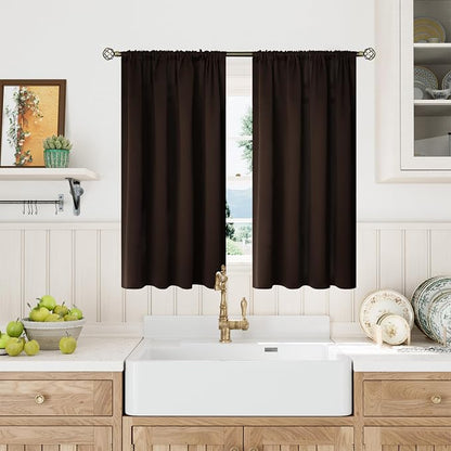 BGment Brown Blackout Curtains 45 Inch Long - Image 4