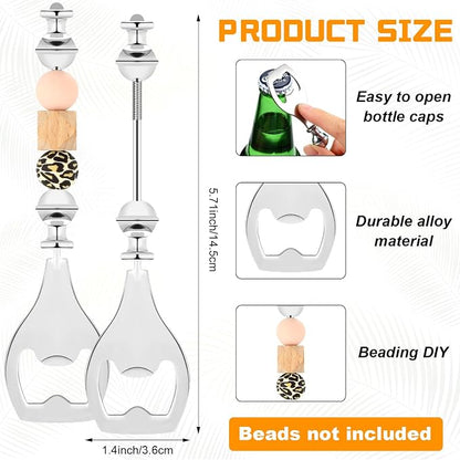 FoldTier 12 Pcs Beadable Beer Opener Reusable Bottle Opener Decorative - Image 2