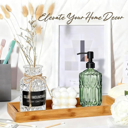 COHOSEGE 17 Oz Green Glass Kitchen Soap Dispenser - Image 9