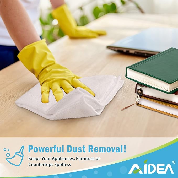 AIDEA Microfiber Cleaning Cloth White, Absorbent Lint Free Rags, Scratch Free - Image 4