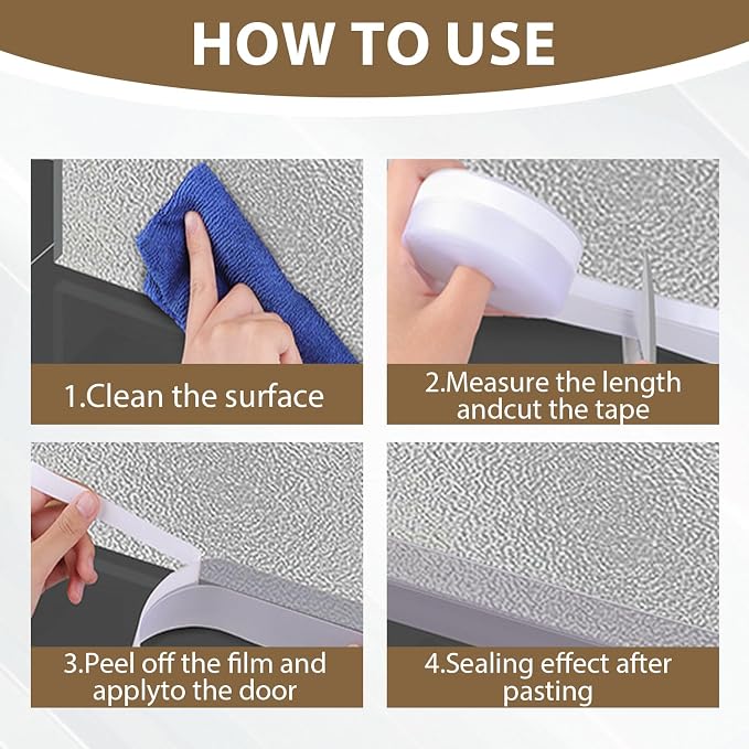 FOURGUN Silicone Weather Stripping Seal Door Tape 25 MM * 16.5FT Insulates - Image 5