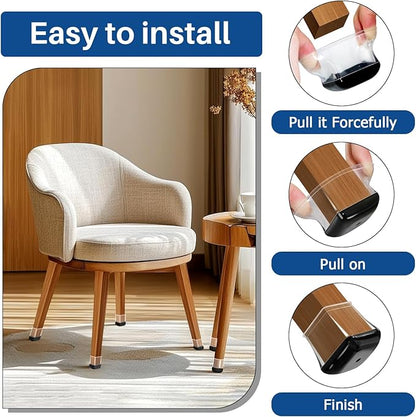 28 Pcs Chair Leg Sliders for Carpet, Square Chair Leg Floor Protectors Glides - Image 5