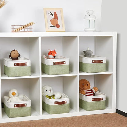 DULLEMELO Storage Baskets for Shelves, Small Fabric Collapsible Rectangular - Image 4