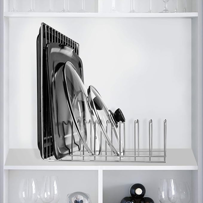 Pot Lid Organizer, Kitchen Pot Lid Rack Holder, Rest Cutting Board, Baking Sheet - Image 7