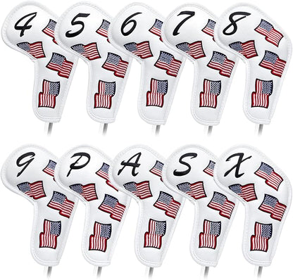 US Flag Golf Iron Covers Headcovers by BarudanGolf