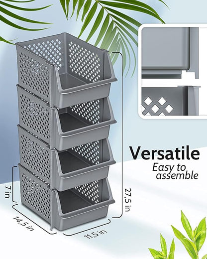 Skywin Plastic Stackable Storage Bins - Image 2