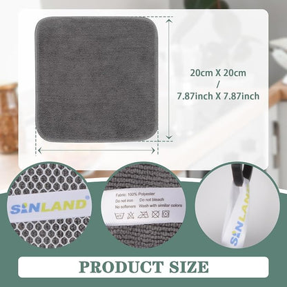 SINLAND Microfiber Dish Cloth for Washing Dishes Dish Washing Rags Best Kitchen - Image 2