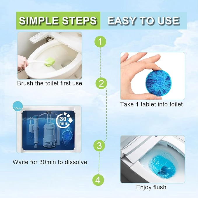 Toilet Bowl Cleaner Tablets 40 Pcs, Septic Safe Automatic Toilet Tank Cleaner - Image 6