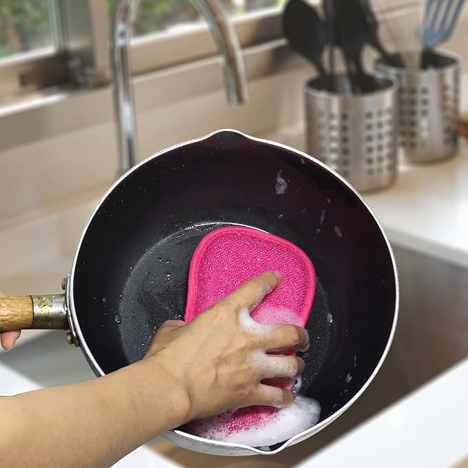 Kitchen Dish Sponge Scrubber Non Scratch, Dishcloth No Odor Reusable Washable - Image 5