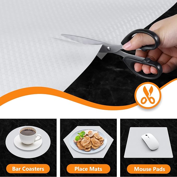 White Shelf Liner Kitchen Cabinet Liners Refrigerator Liners Waterproof & - Image 4