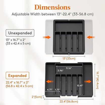 Lifewit Silverware Drawer Organizer, Expandable Utensil Tray - Image 3