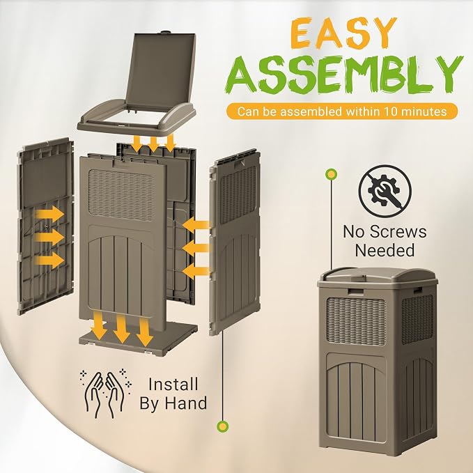 YESHOMY 2 Pack Outdoor Trash Can - Image 4