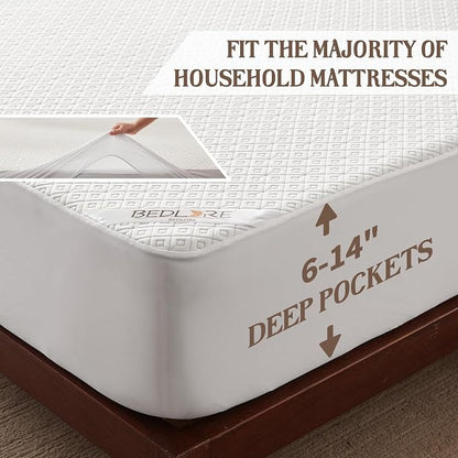 BEDLORE Twin Mattress Protector, Waterproof Noiseless Mattress Cover - Image 5