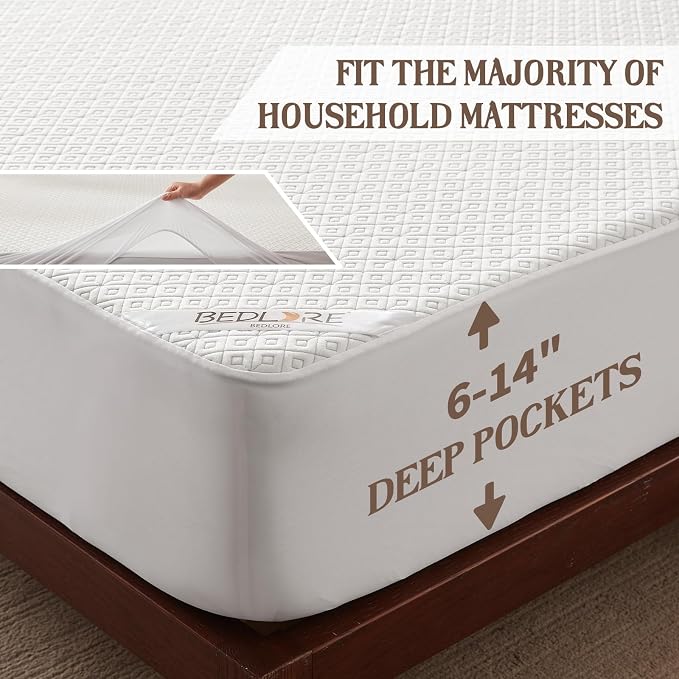 BEDLORE Waterproof Twin XL Mattress Protector, Noiseless Mattress Cover - Image 5