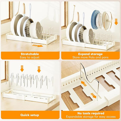 Dayacoco Pot and Pan Organizer, Expandable Pot Organizers Inside Cabinet - Image 3