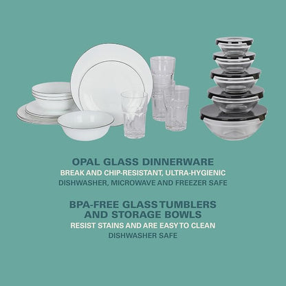 Gibson Home 74 Piece Kitchen in a Box Pots and Pans Cookware, Plates and Bowls - Image 8
