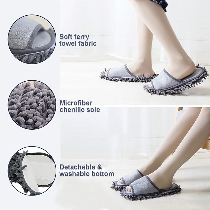 Women's Microfiber Floor Cleaning Mop Slippers - Image 3