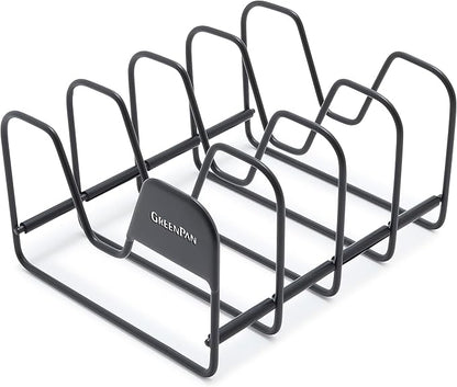 GreenPan Stainless Steel Wire Pots and Pans Lid Storage Rack, Holds 4 Lid Covers by GreenPan