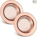 Retisee 2 Pcs Sink Strainer Stainless Steel Kitchen Sink Drain Strainer Basket Cover Mesh Hair Food Catcher, Large Wide Rim of 4.4 Diameter(Rose Gold)