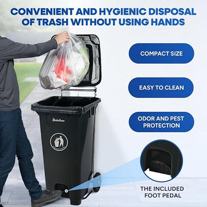 32 Gallon Step-On Large Outdoor Trash Can - Image 4