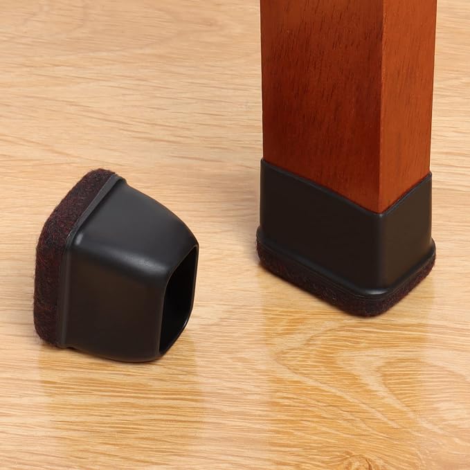 Ezprotekt 16 Pcs Rectangle Silicone Chair Leg Floor Protectors, Felt Rectangle - Image 7