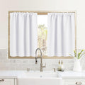 RYB HOME RV Camper Door Window Curtains -Blackout Privacy Curtains & Drapes for Bathroom Bedroom Kitchen Portable Travel Trailer Small Window Decor, W 34 x L 24, Pure White, 2 Panels