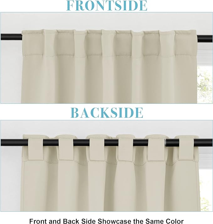 RYB HOME Small Window Curtains Blackout, Privacy Thermal Insulating Drapes - Image 2