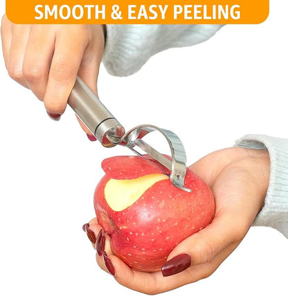 Potato Peeler Stainless Steel, Curved Multifunctional Vegetable Peeler - Image 5