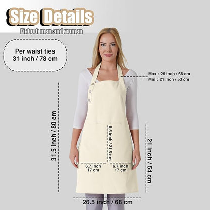 TOSHE Kitchen Apron Waterdrop Resistant Cotton Apron - Image 5