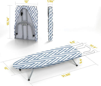 Small Tabletop Ironing Board Foldable, RAINHOL Steel Mesh Portable Iron Board - Image 6