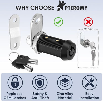 PTEROMY 12 Pack Cabinet Lock - Image 2